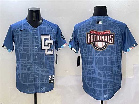 Men%27s Washington Nationals Team Big Logo Blue 2025 City Connect Limited Stitched Jersey->washington nationals->MLB Jersey